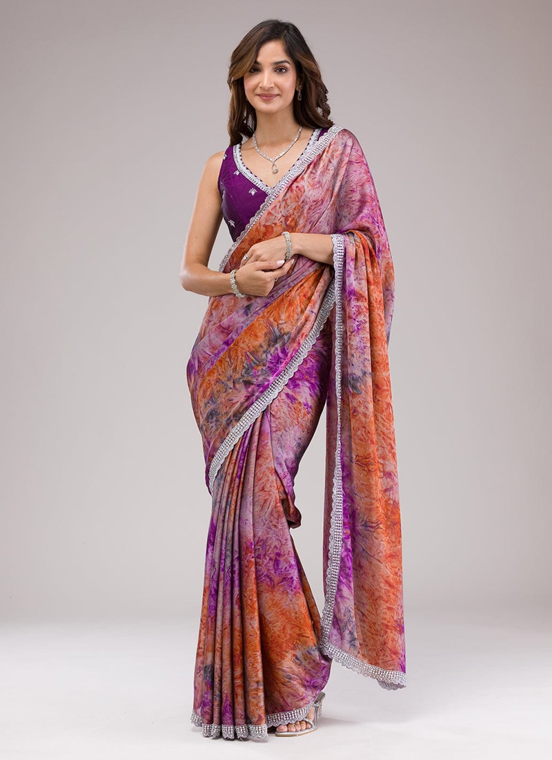 Designer Georgette Saree In Multi Color