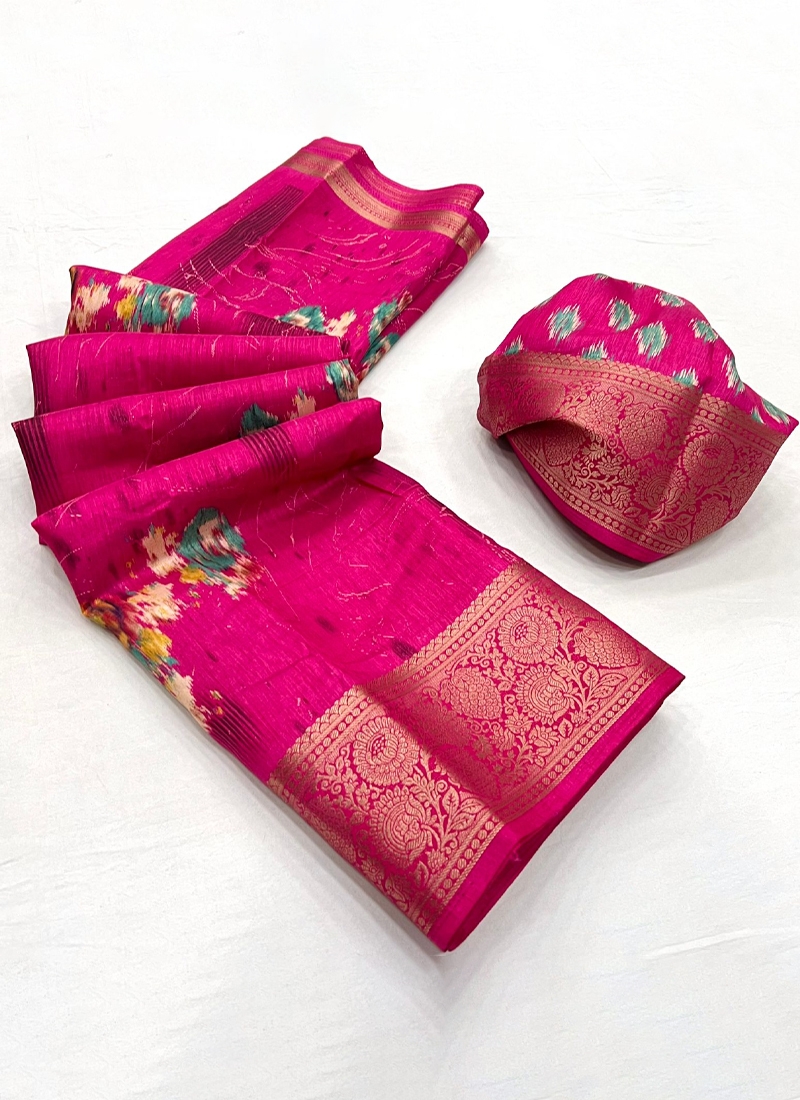 Soft Dola Silk Saree in Pink