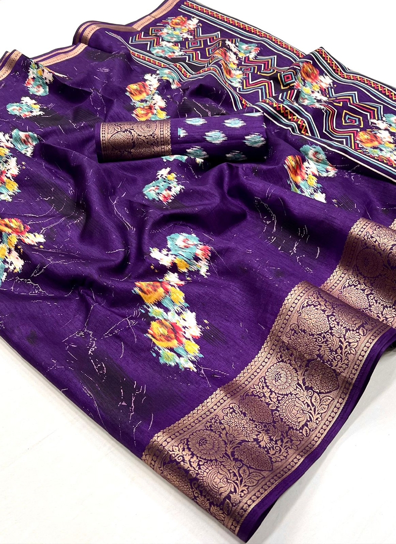 Soft Dola Silk Saree in Purple