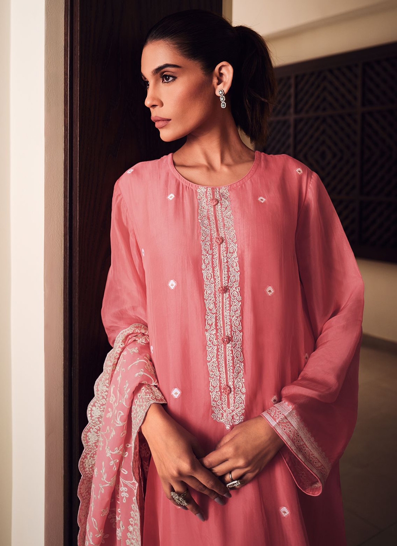 Traditional cotton kurta pant set in pink