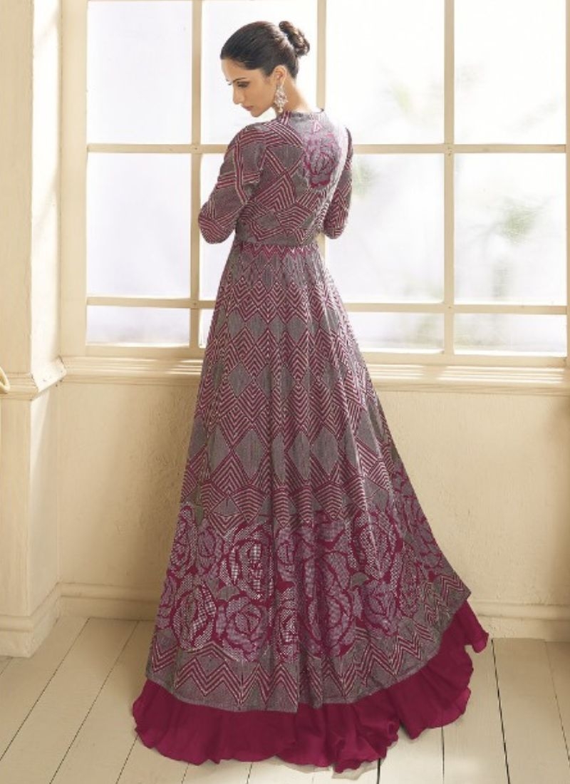 Gorgeous long lehenga choli in maroon