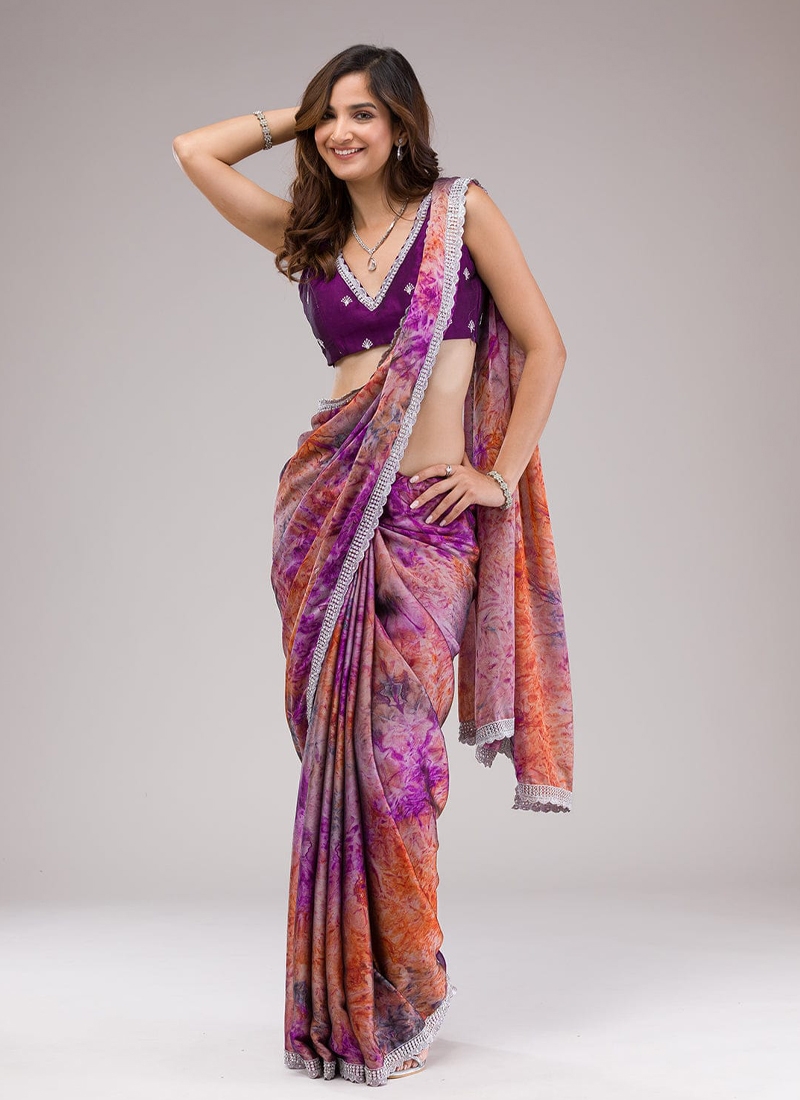 Designer Georgette Saree In Multi Color