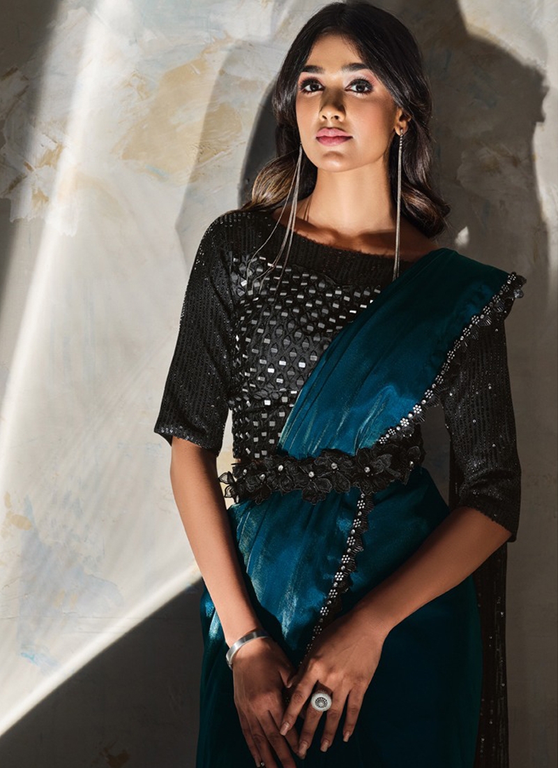 Designer Ready to Wear Saree in Blue