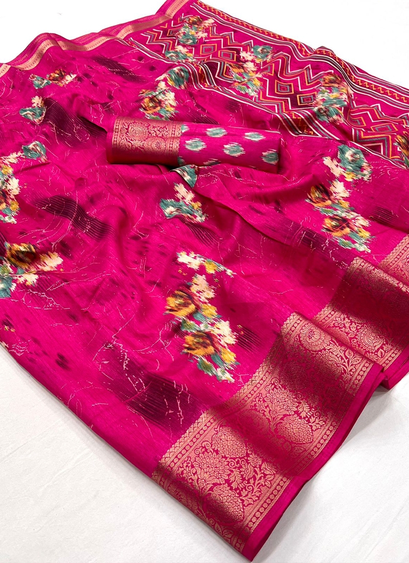 Soft Dola Silk Saree in Pink