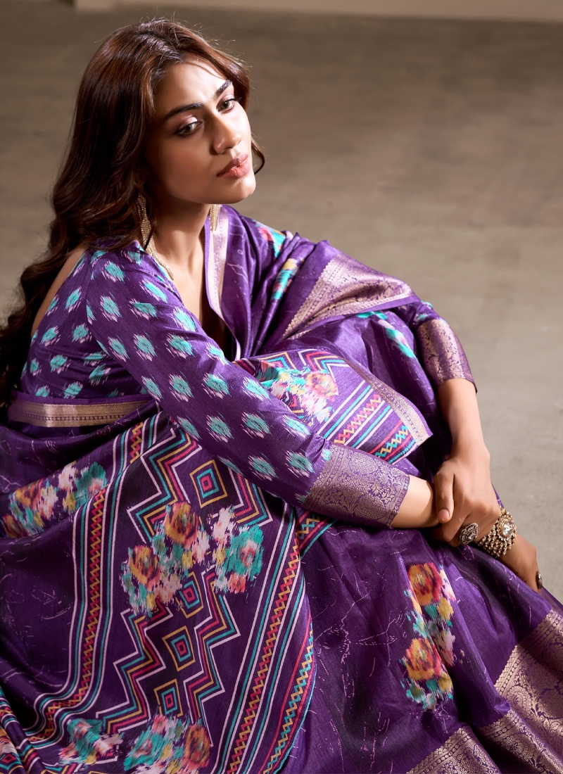 Soft Dola Silk Saree in Purple