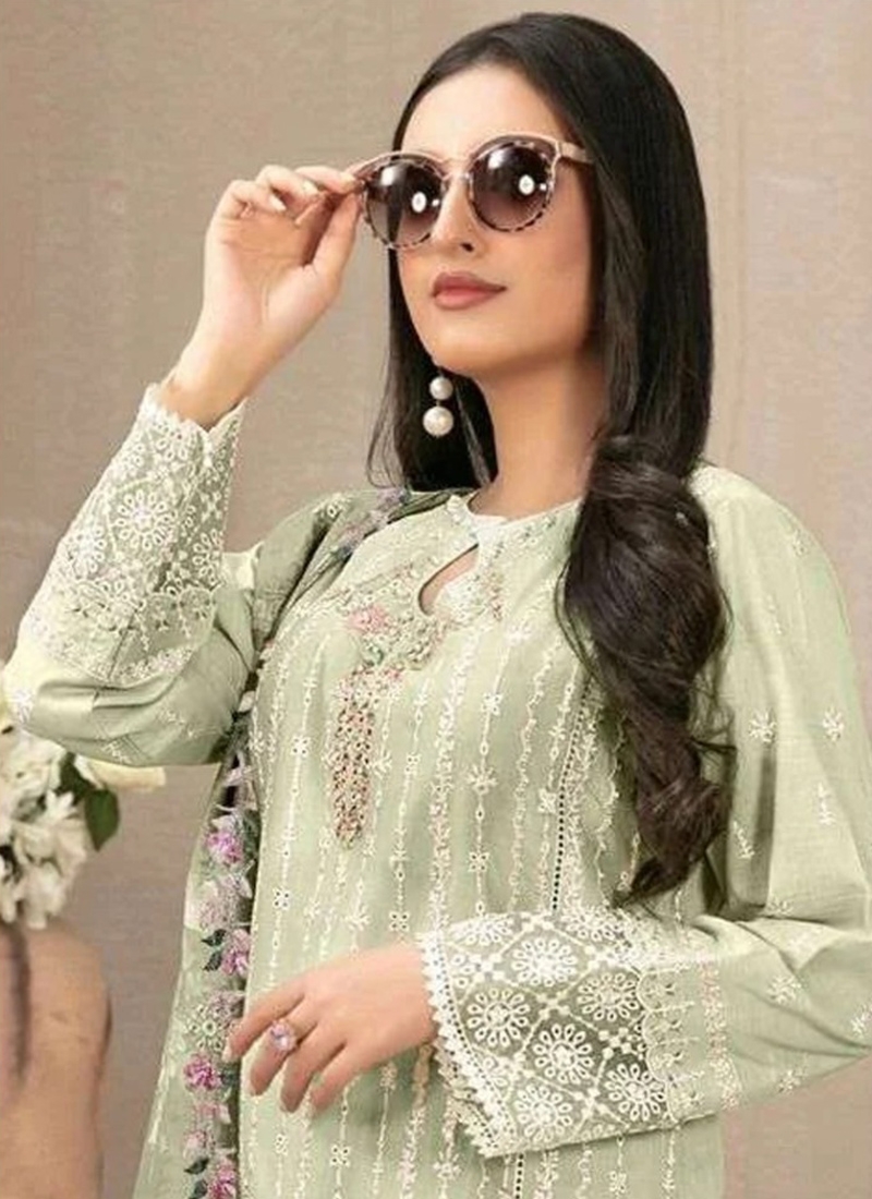 Exclusive georgette pakistani Suit collection in pastel green