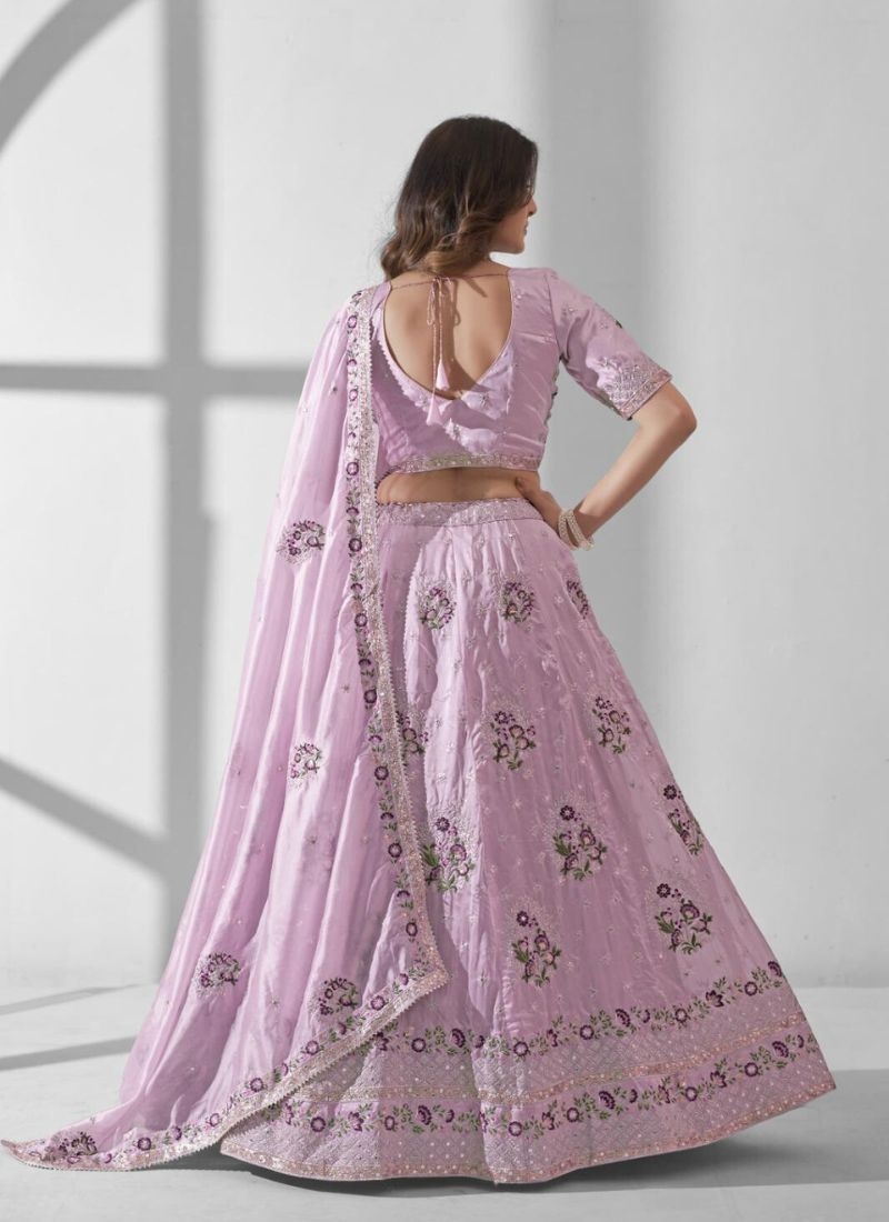 Designer heavy embroidered pure cotton lehenga choli in pink