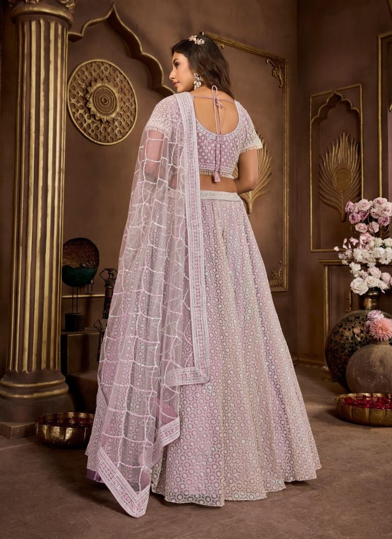 Exquisite designer georgette lehenga choli in Light pink