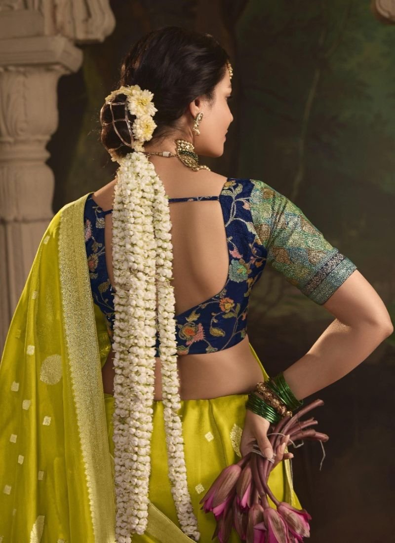 Beautiful zari weaving dola silk saree in light green