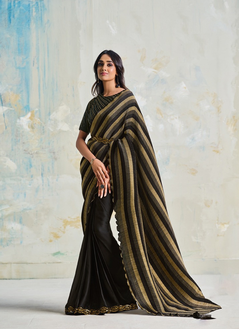 Designer Ready to Wear Saree in Black