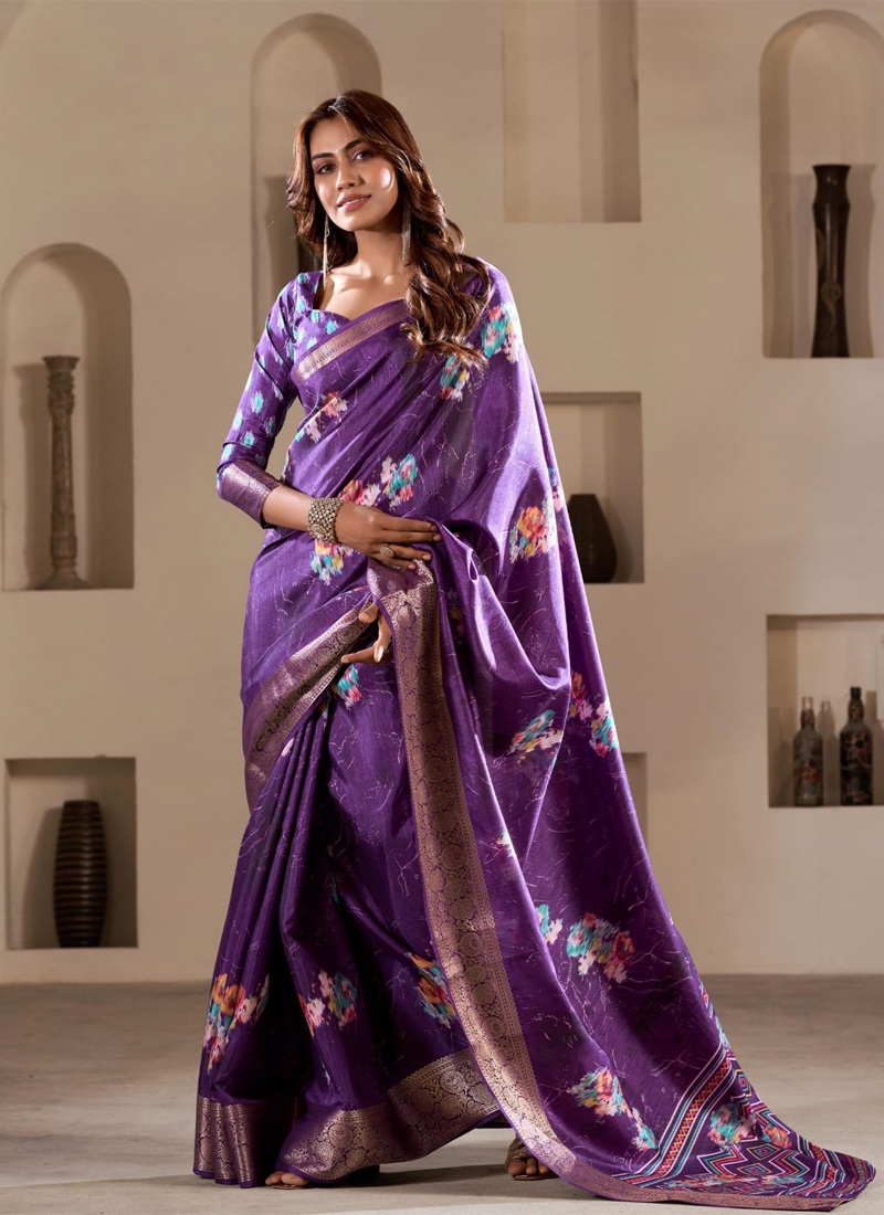 Soft Dola Silk Saree in Purple