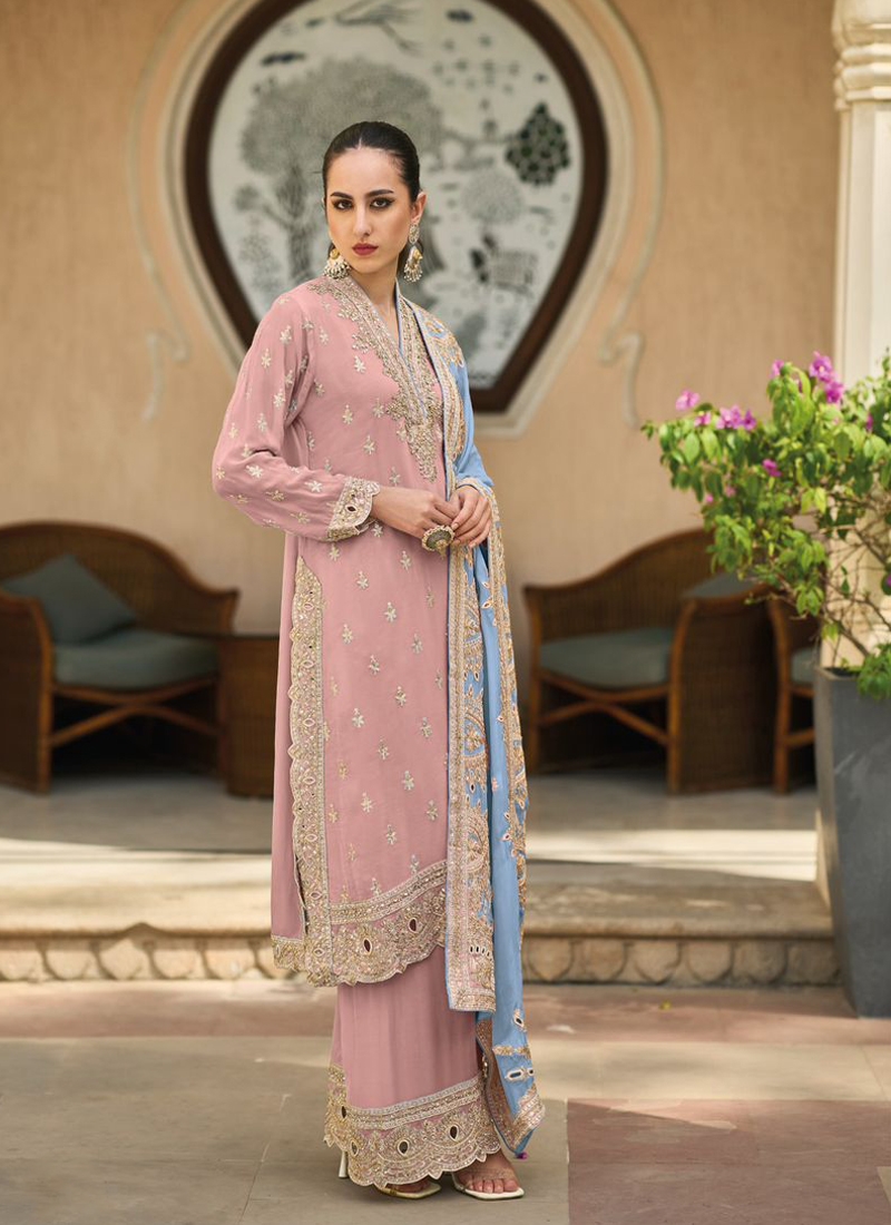 Indian Pakistani Palazzo Suit Set in Pink