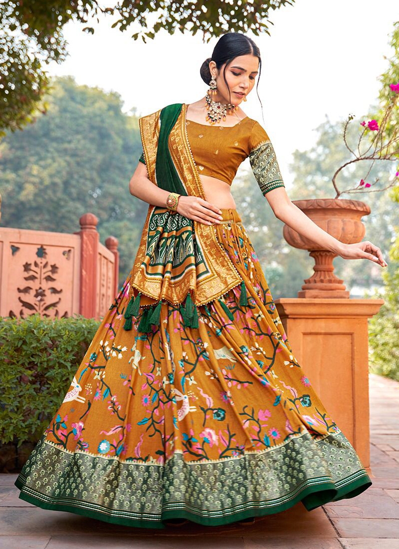 Embroidery wedding lehenga in Yellow