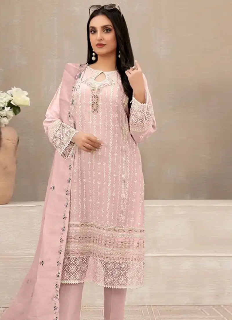 Exclusive georgette pakistani Suit collection in in pink