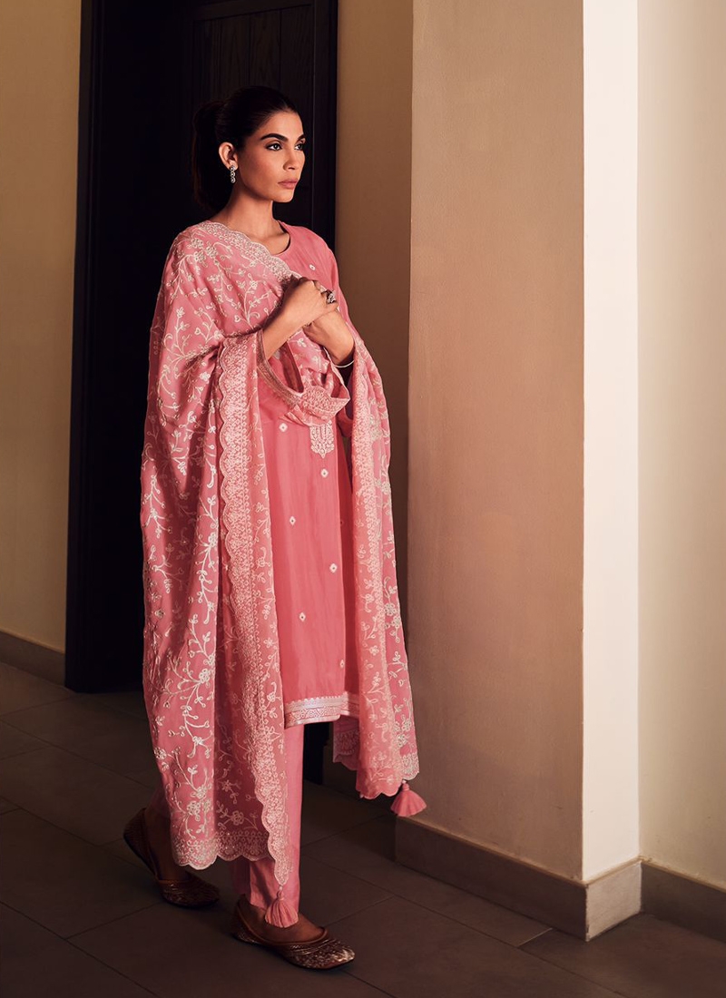 Traditional cotton kurta pant set in pink