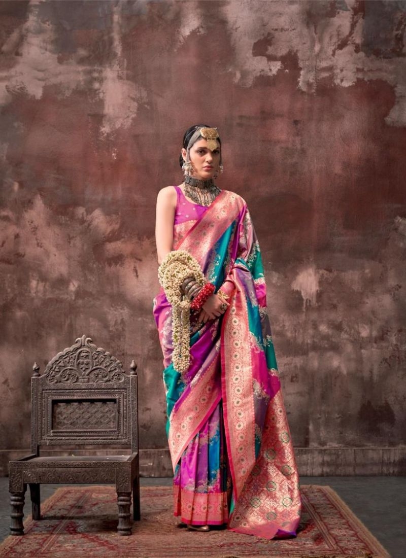 Amazing digital printing silk saree in pink