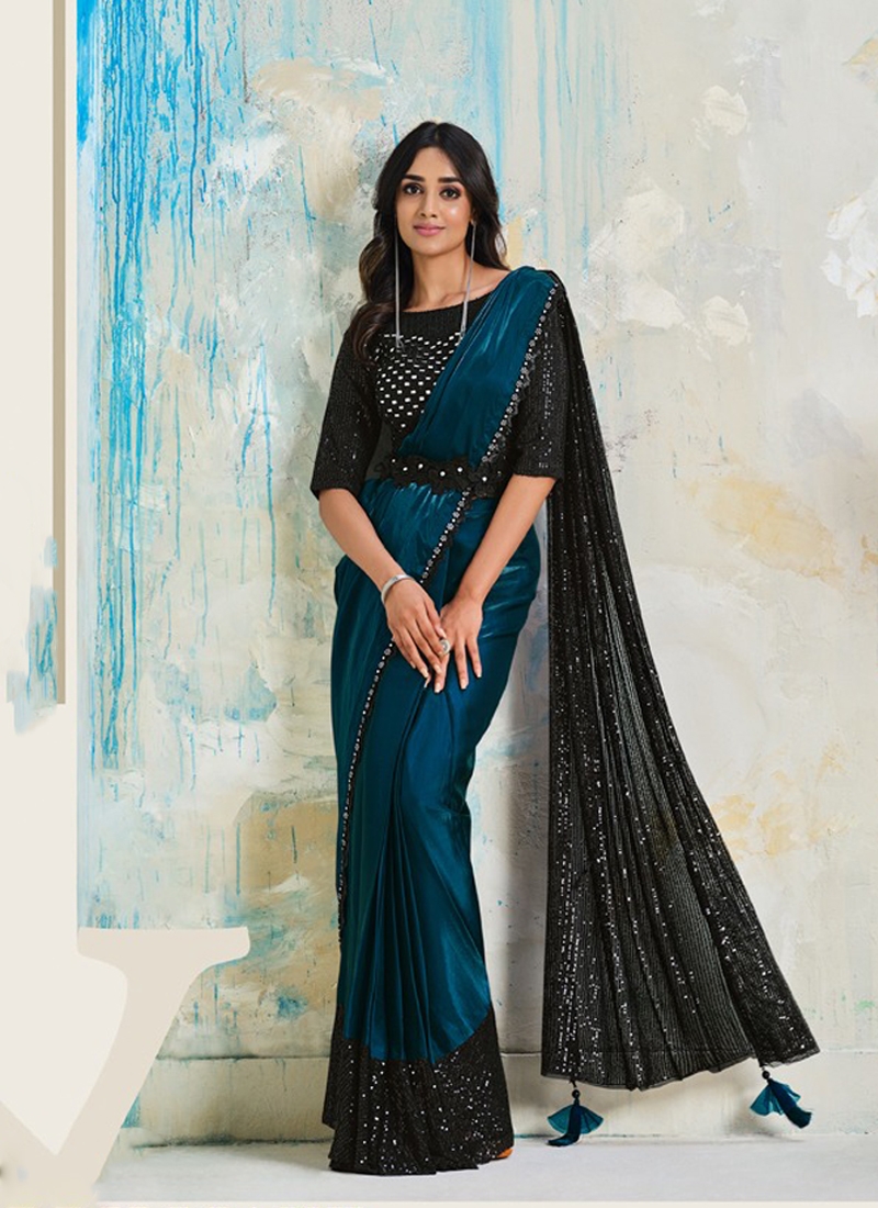 Designer Ready to Wear Saree in Blue