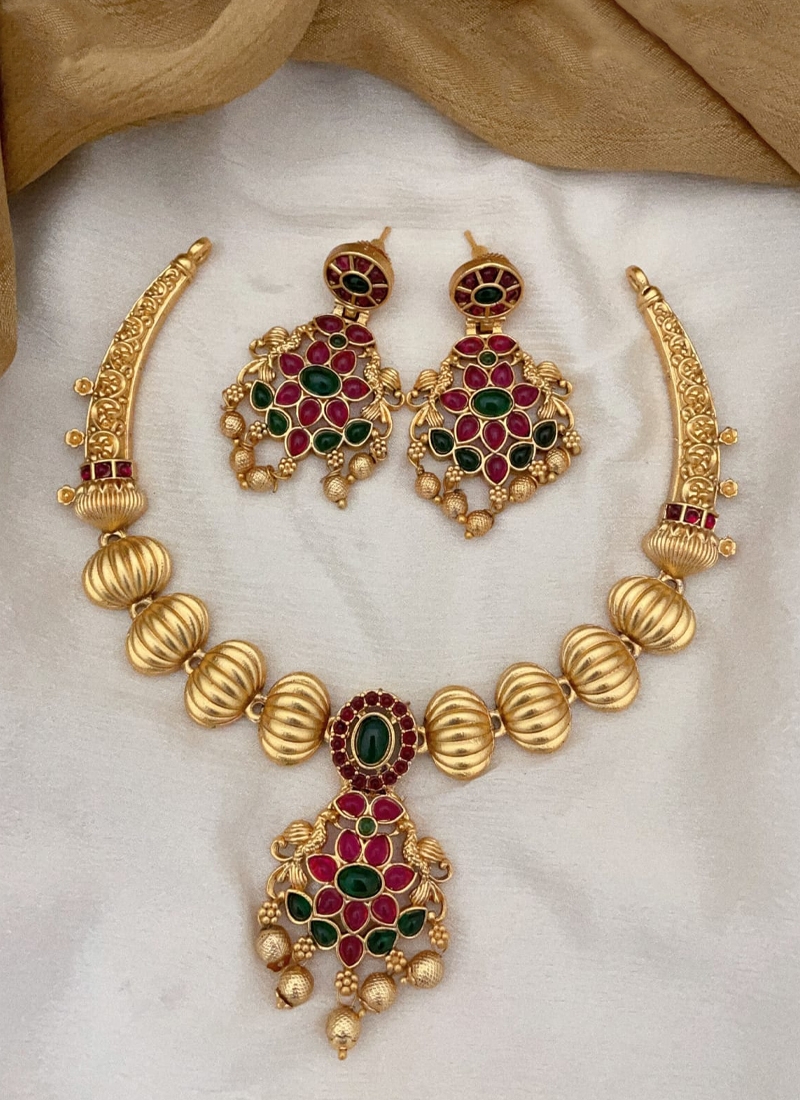 Alloy Designer Necklace Set in Multi Color