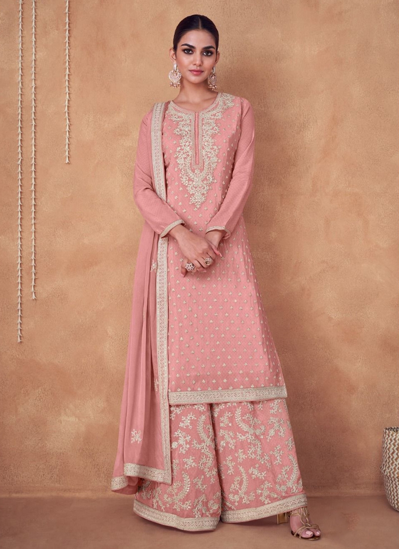 Trendy and designer sharara set in Baby pink