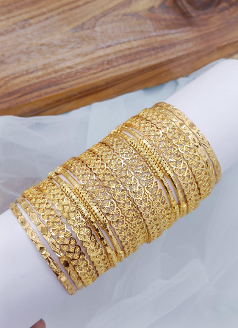 Stunning and traditional gold plated bangles