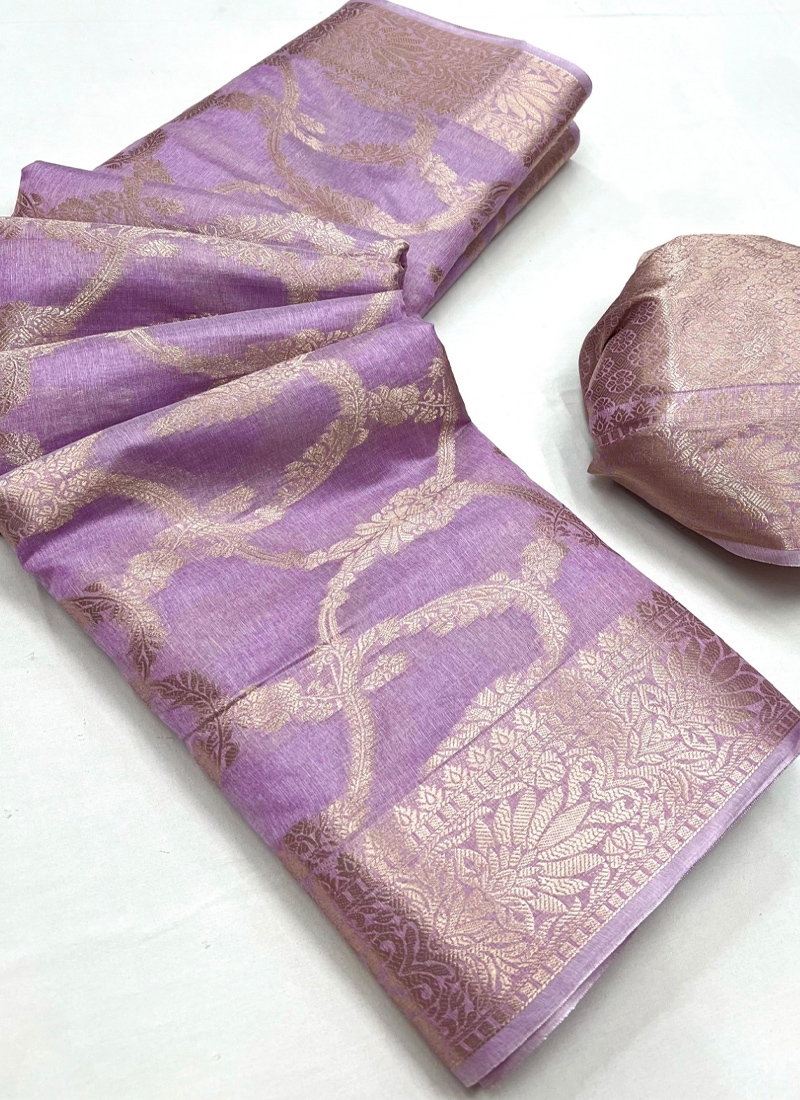 New jacquard pattern saree in lavender