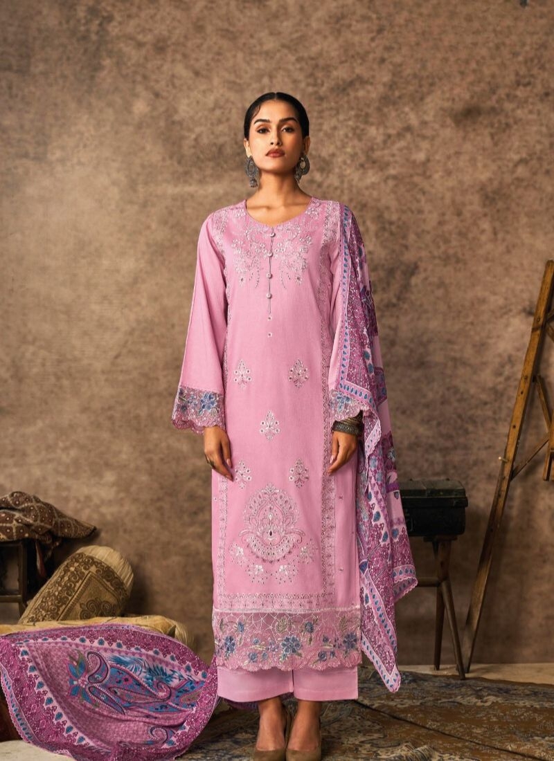 Designer digital printed palazzo suit in pink