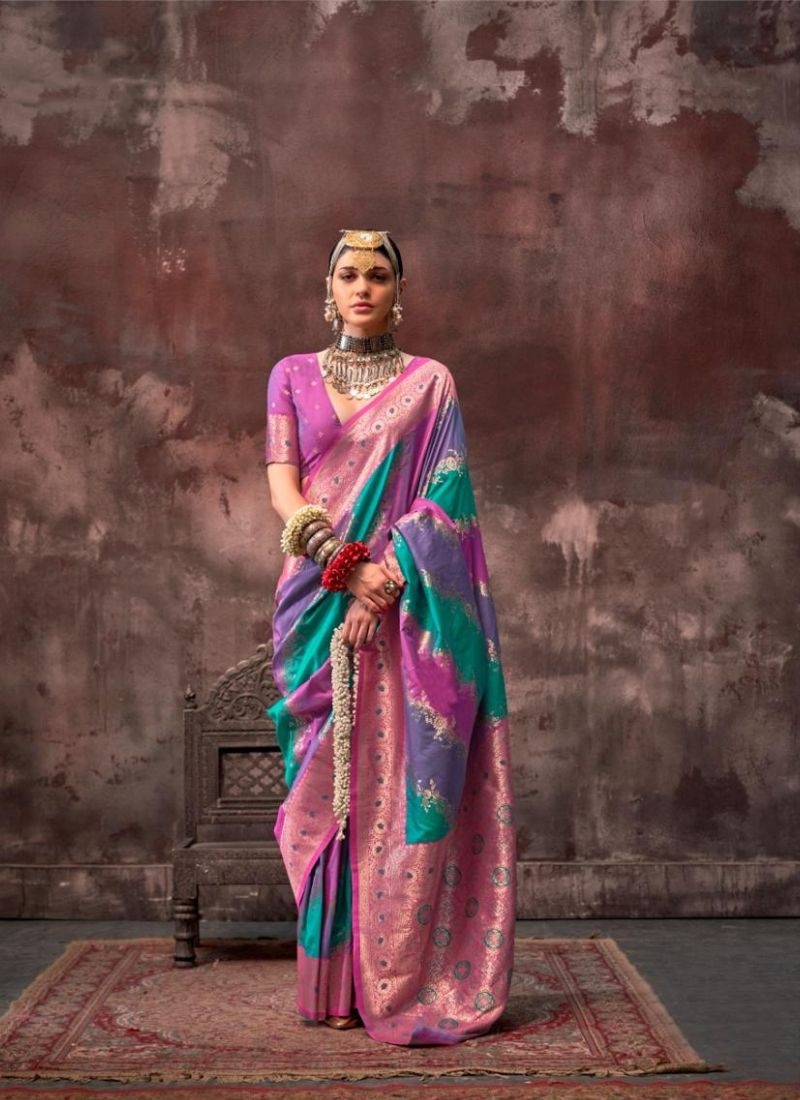 Amazing digital printing silk saree in purple