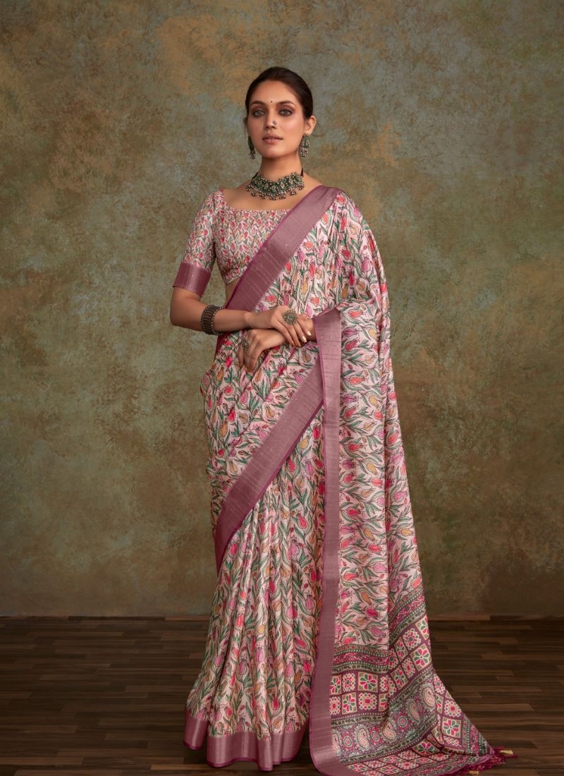 Stunning handloom weaving silk saree in pink