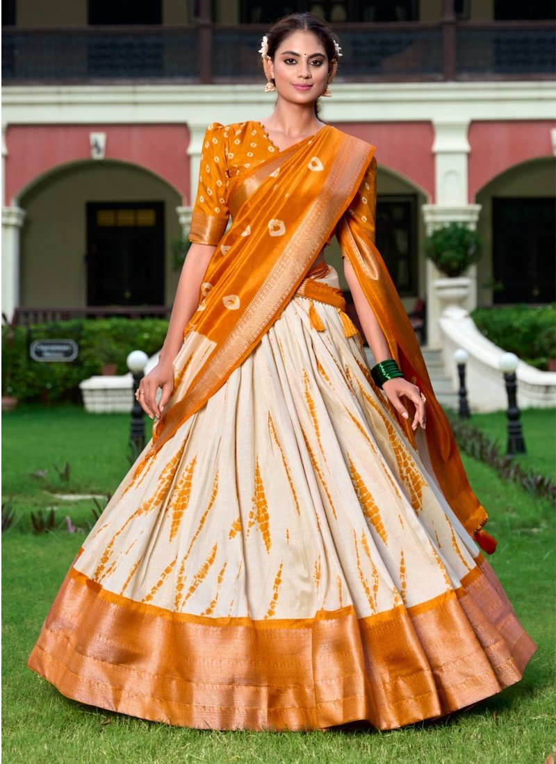 Stunning thread embroidered dola silk lehenga in yellow