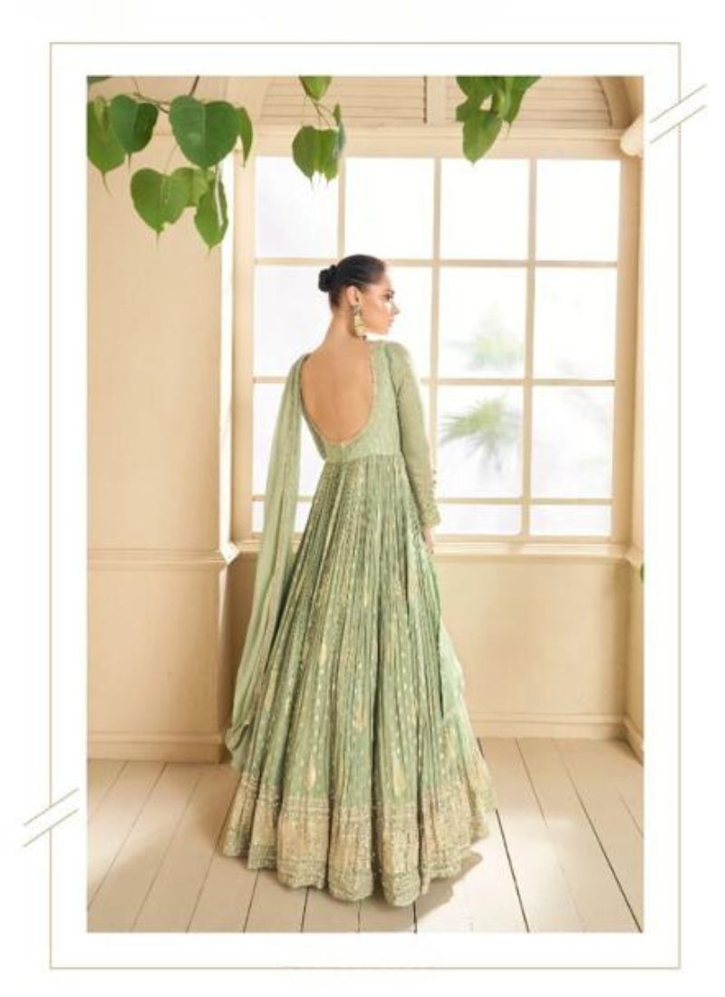 Pure Viscose Silk Gown in Green