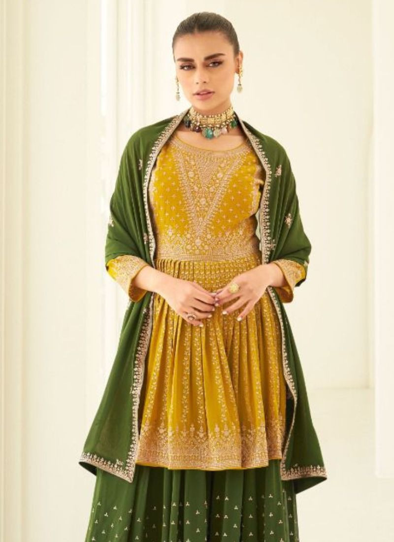 Real Georgette Suit in Yellow