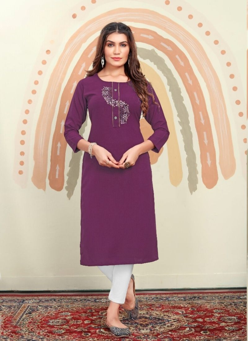 Maaza cotton kurti in Purple