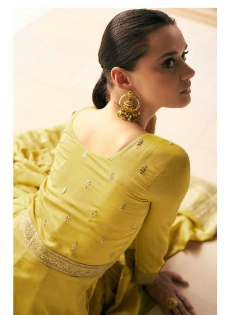Premium Silk Kurta With Dupatta Set in Yellow