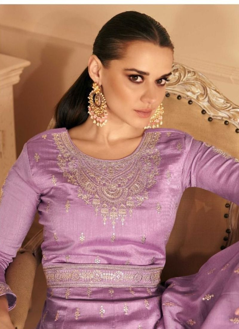 Premium Silk Kurta With Dupatta Set in Purple