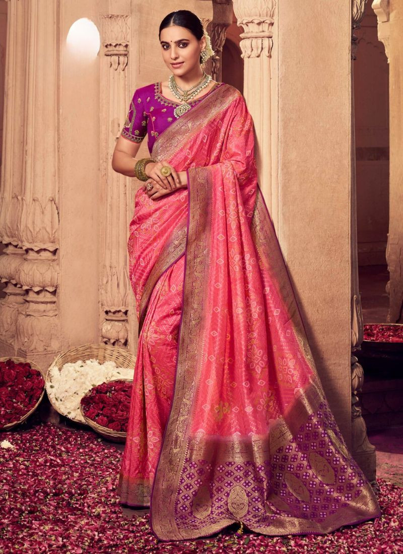 Dola Silk Saree in Pink