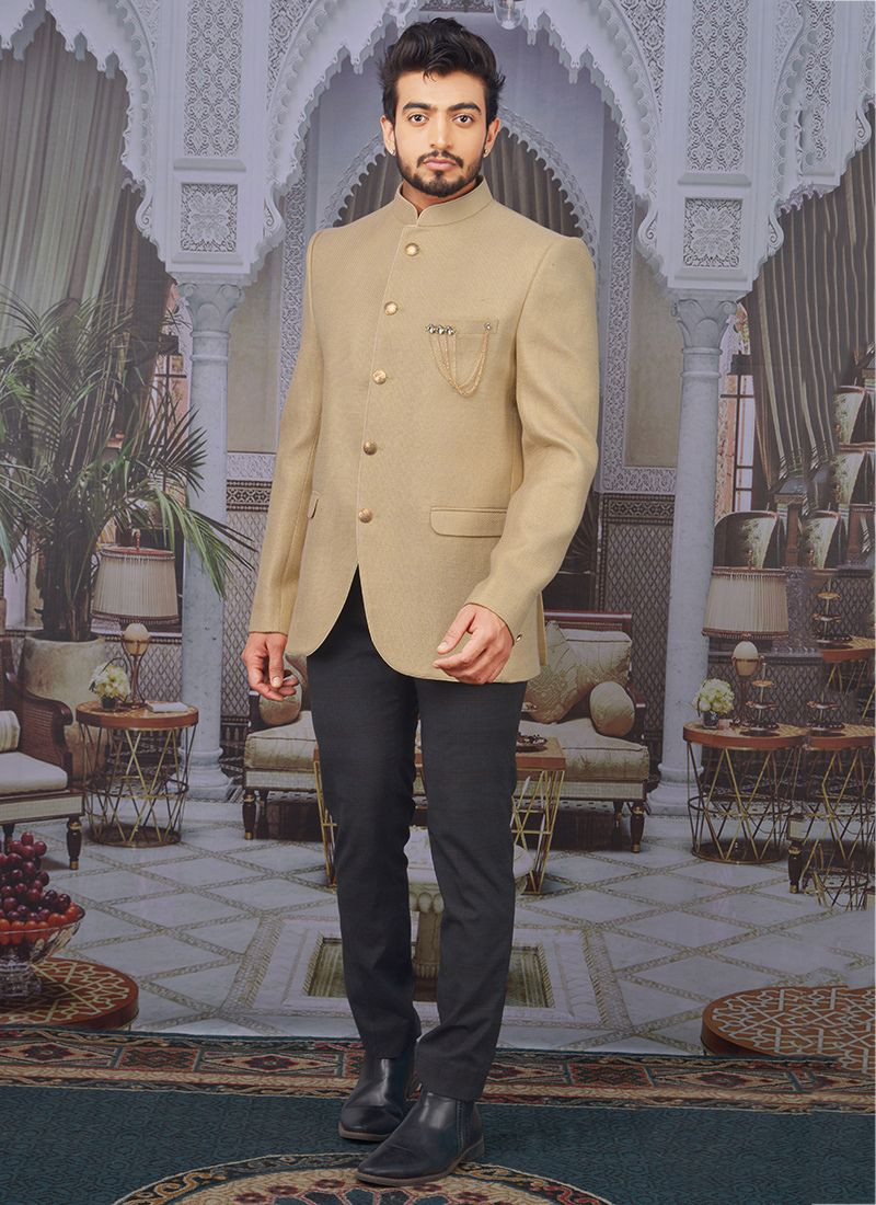 Jacquard  Fancy Pattern Jodhpuri Jacket