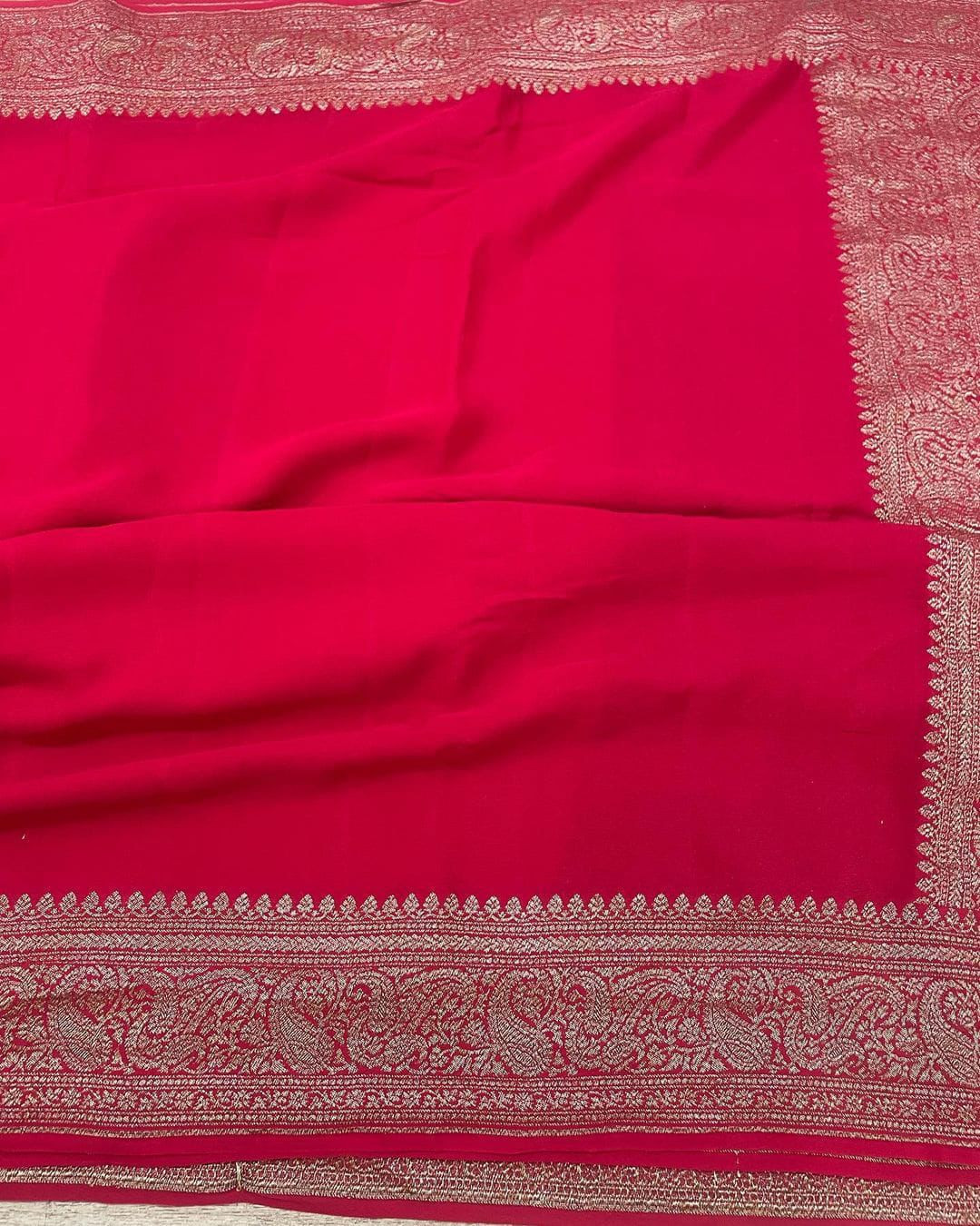Zari Work Banarasi Silk Saree in Pink