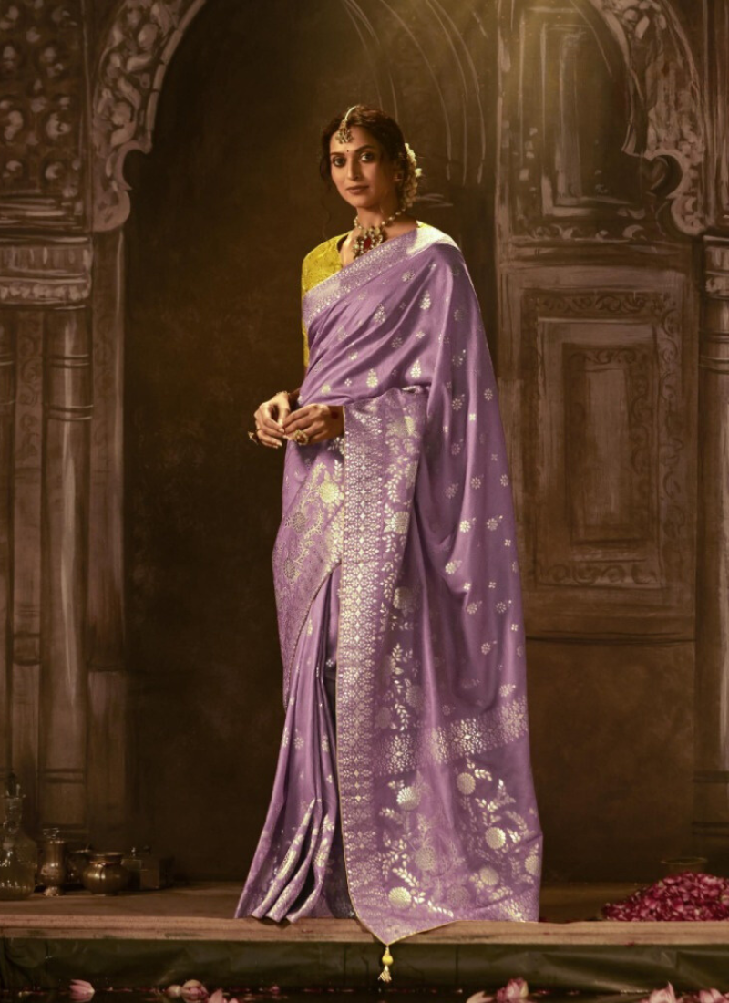 Pure Dola Silk Saree In Purple