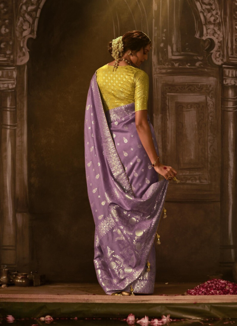 Pure Dola Silk Saree In Purple