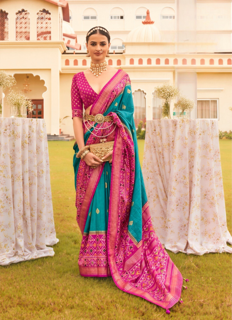 Sigma Silk Saree With Belt In Pink